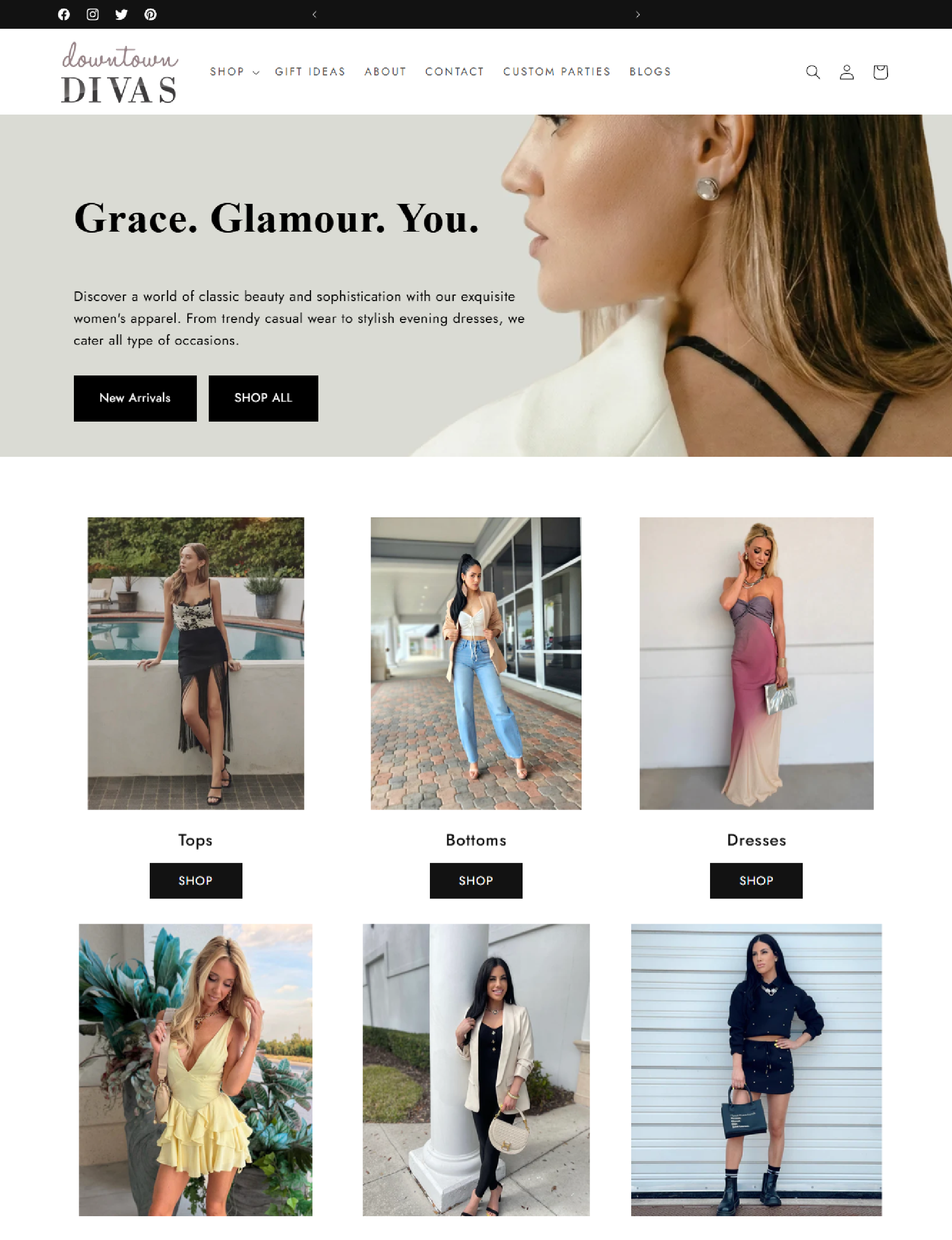 Downtown Divas Boutique Website