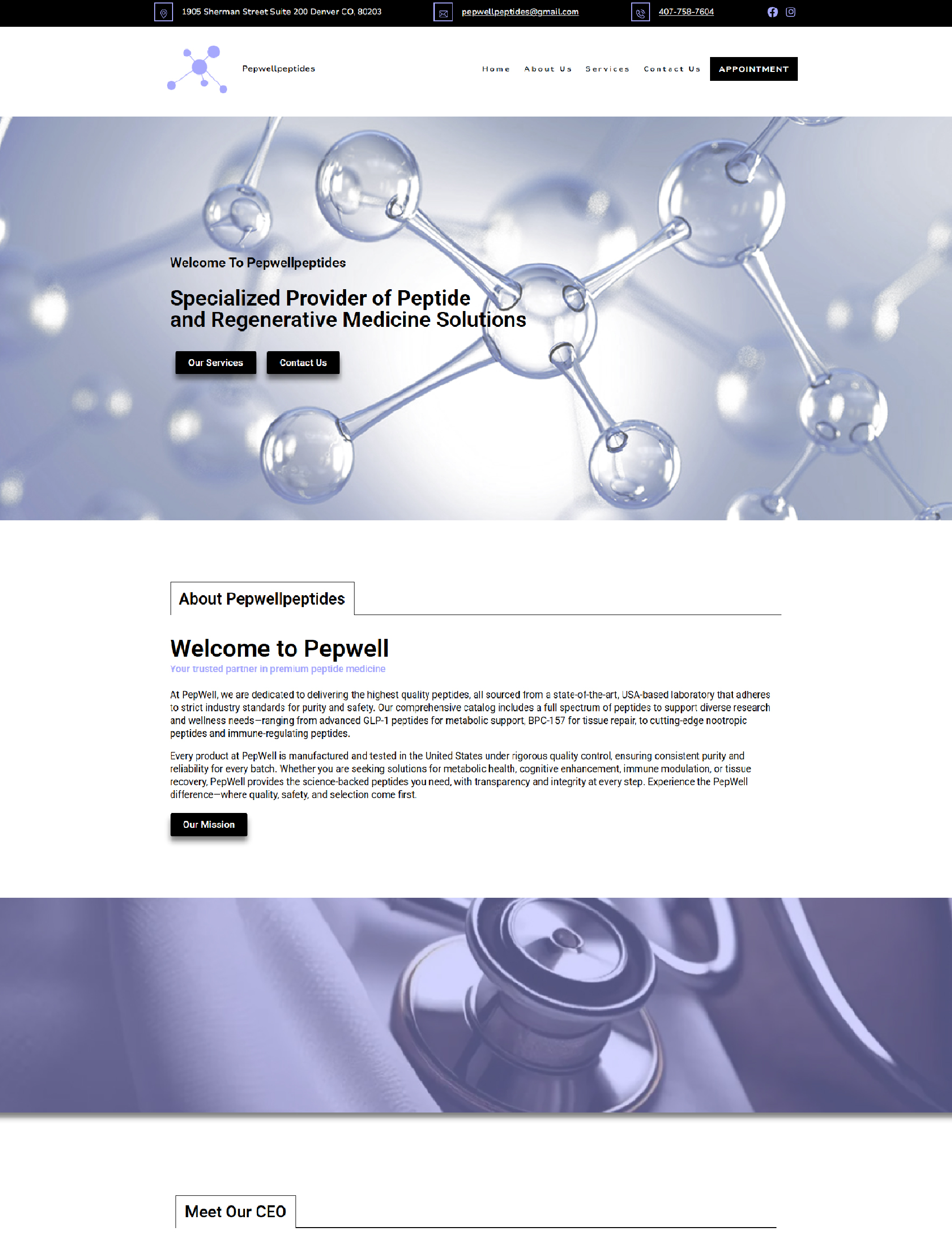 Pepwell Peptides Website